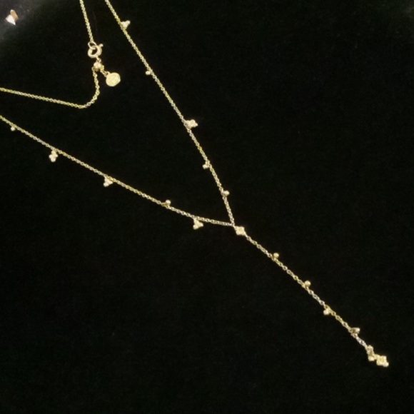 Georgina Delicate Gold Necklace Lariet Style NWOT 22 In. Long - Picture 1 of 9